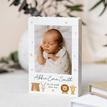 Personalised New Baby Photo Building Block Keepsake, 4 of 9