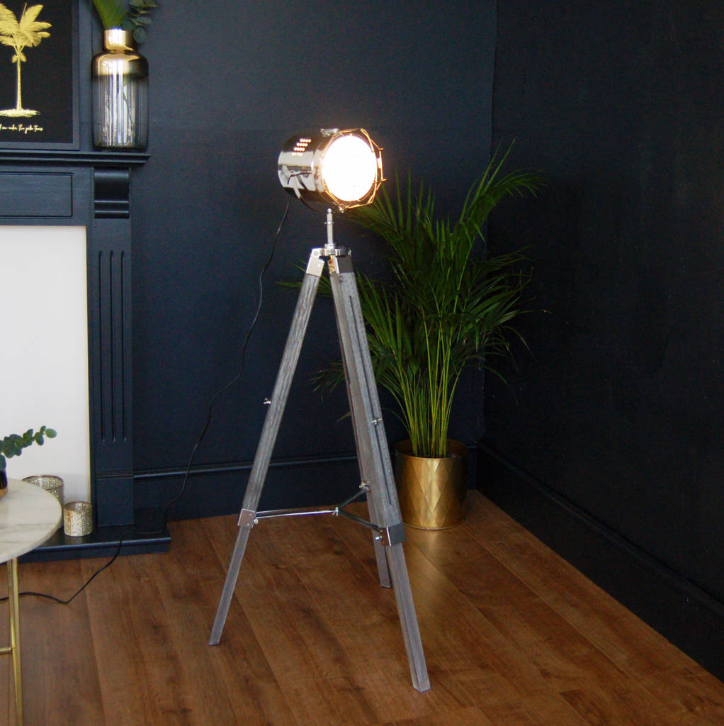 Standing Floor Tripod Hollywood Studio Lamp By The Luxe Co