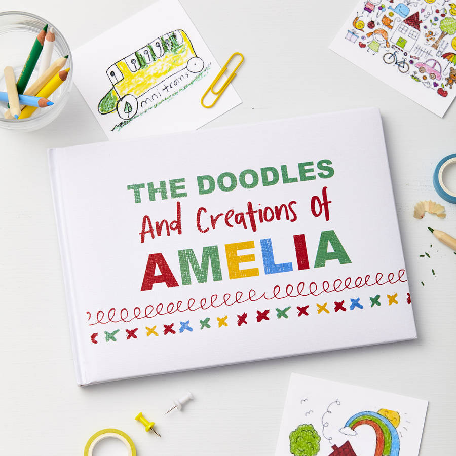 Child's Personalised Doodle Drawing Book By TillieMint