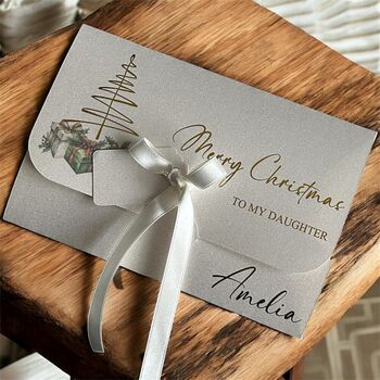 Personalised Christmas Gift Envelope/Wallet, With A Foil Lettering Finish, 2 of 4