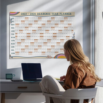 Retro Inspired 2025 2026 Academic Wall Calendar, 2 of 12