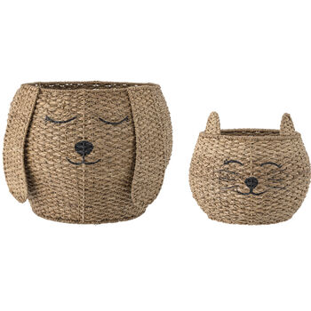 Puppy Or Kitten Rattan Storage Basket, 3 of 3