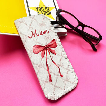 Personalised Glasses Case Pink Bow Coquette, 5 of 5