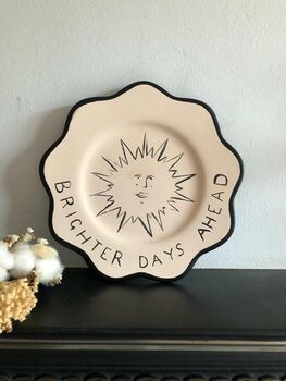 Brighter Days Ahead Hand Painted Scalloped Plate, 2 of 4
