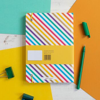 Rainbow Notebook | Elastic Enclosure | Striped Pattern, 2 of 6