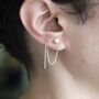 Topaz November Birthstone Sterling Silver Chain Earrings, thumbnail 1 of 7