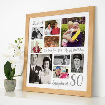 Personalised 80th Birthday Square Photo Collage, 10 of 11