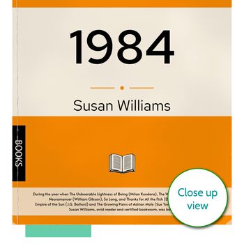 Personalised 40th Birthday Print 1984 Book Cover Gift, 8 of 12