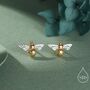 Sterling Silver Bumble Bee Stud Earrings, thumbnail 1 of 11