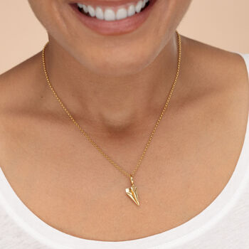 Gold Plated Paper Plane Charm Necklace, 3 of 8