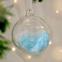 Personalised Pink Or Blue Feather Glass Bauble – Christmas Tree Decorations, thumbnail 3 of 10