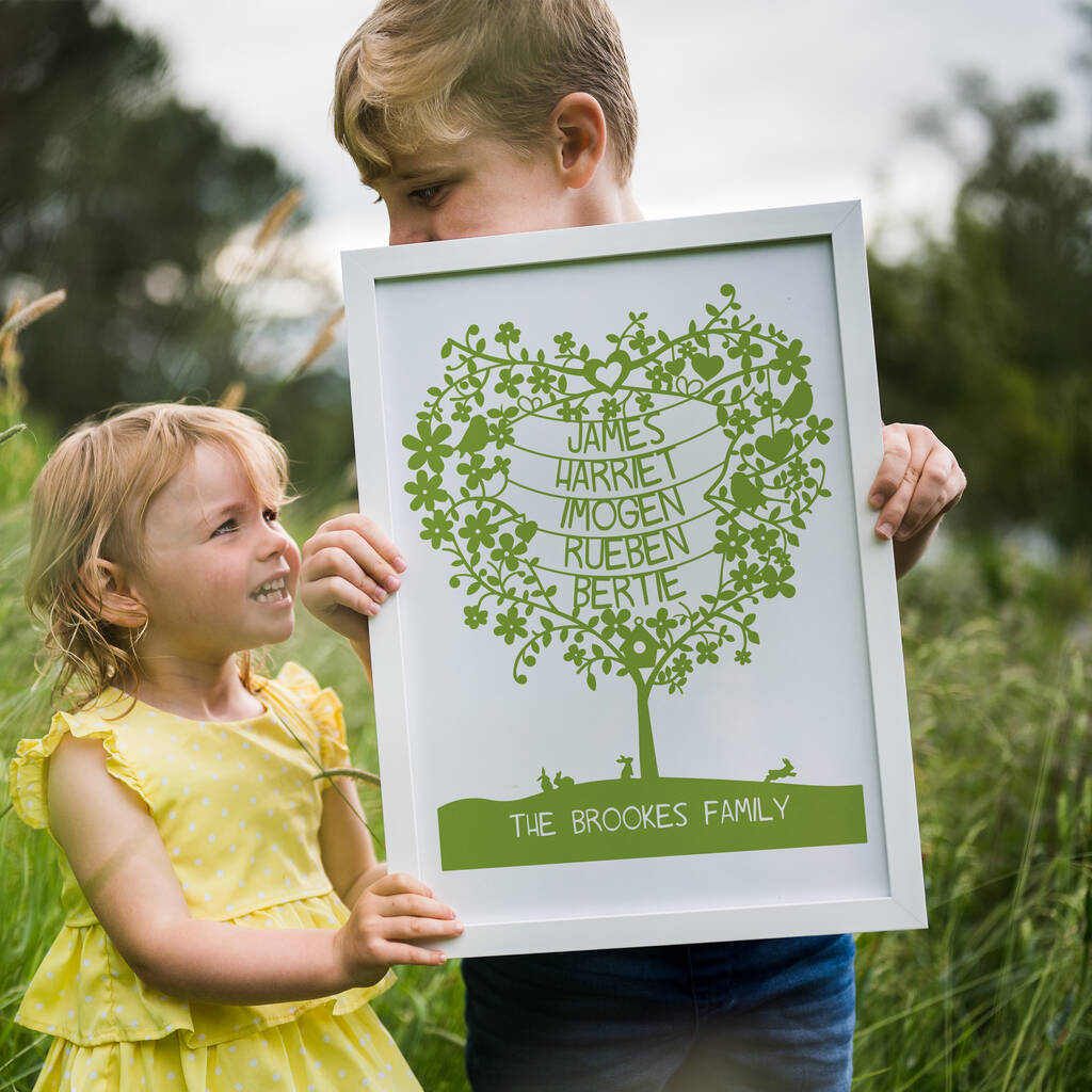 Father's Day Family Tree Paper Cut Or Print, 1 of 10