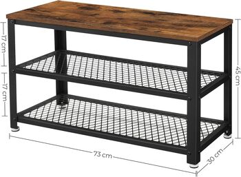 Shoe Bench With Shelves Industrial Style Shoe Organiser, 11 of 12