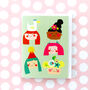 Mini Faces Greetings Card, thumbnail 4 of 5