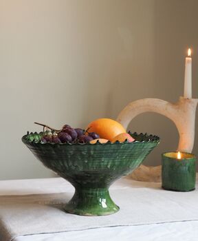 Tamegroute Jagged Edge Pedestal Fruit Bowl, 2 of 5