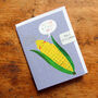 Mini Sweetcorn Greetings Card, thumbnail 1 of 5