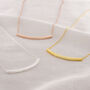 Sterling Silver Curved Skinny Bar Hidden Message Personalised Necklace, thumbnail 1 of 10