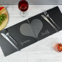 Personalised Slate Heart Placemats Set, thumbnail 2 of 2