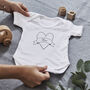 Personalised Heart Short Sleeve Babygrow, thumbnail 2 of 4