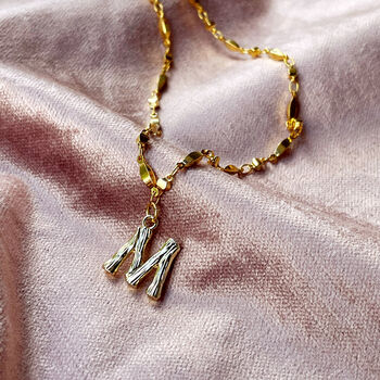 Textured Molten Initial Necklace, 5 of 8