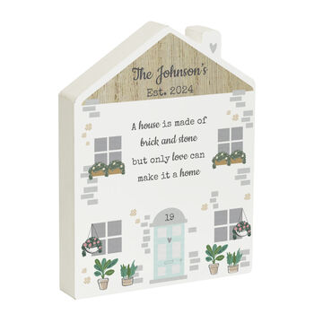 Personalised Love Makes A Home Wooden House Ornament, 5 of 6