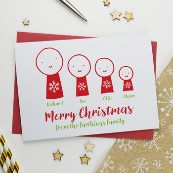 Personalised Cartoon Christmas Card Pack Or Single, 4 of 5