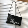 Black Or Navy Sequin Name Clutch, thumbnail 2 of 12