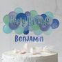 Personalised Balloon Cake Topper, Blue, thumbnail 1 of 7