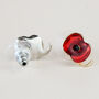 Dainty Red Poppy Stud Earrings, thumbnail 2 of 3