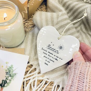 Sending Hugs Candle And Porcelain Heart Gift Set, 3 of 5