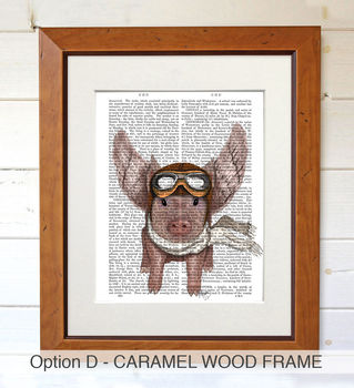 Flying Pig With Wings Book Print, Framed Or Unframed, 5 of 6