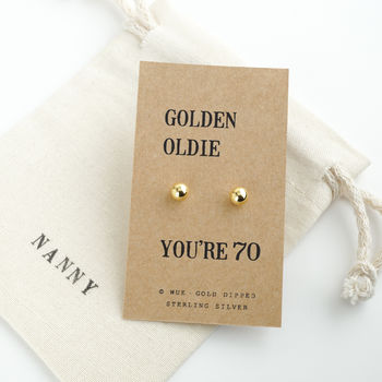 Golden Oldie Birthday Gift Earrings, 5 of 6
