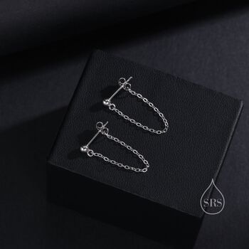 Sterling Silver Ball Chain Earrings, 5 of 12
