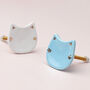 Cat Cabinet Door Pull Knobs In White Or Blue Finish, thumbnail 2 of 5