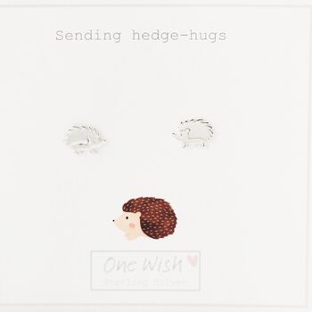Hedgehog Sterling Silver Stud Earrings Hedgehugs, 7 of 11