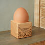 Bramble Farm 'Highland Cow' Oak Egg Cup In Gift Box | Breakfast | Homeware | Kitchenware, thumbnail 1 of 2