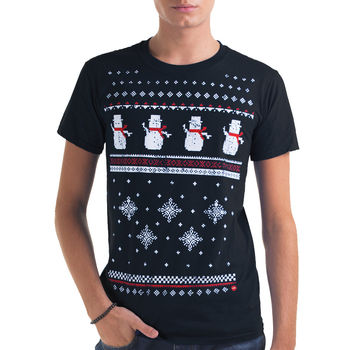 Mens Festive Christmas Snowman Tshirt, 2 of 10