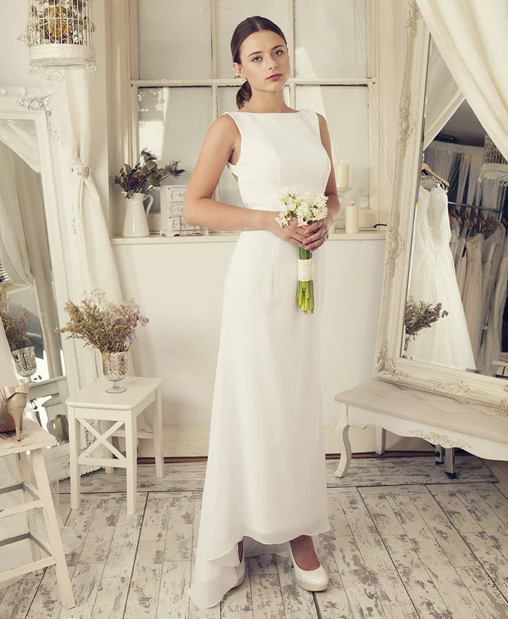 Backless Chiffon Mermaid Wedding Dress With A Train By Elliot Claire