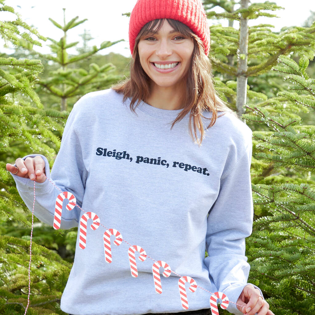 Sleigh, Panic, Repeat Women's Christmas Jumper, 1 of 6