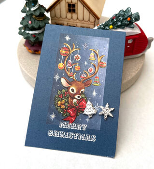 Sterling Silver Snowflake And Christmas Tree Mismatched Earrings, 3 of 10