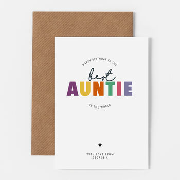 Personalised Best Auntie Birthday Card, 2 of 2