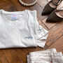 Embroidered Wifey Script T Shirt, thumbnail 6 of 8