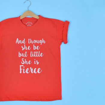 'Little But Fierce' Slogan Print T Shirt, 6 of 6