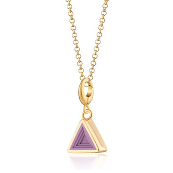 Geometric Purple Triangle Charm Necklace, 3 of 9