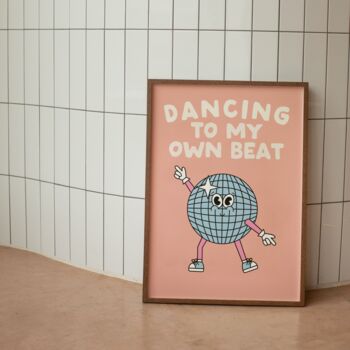 Dancing To My Own Beat Wall Print | Cream And Peach, 2 of 3