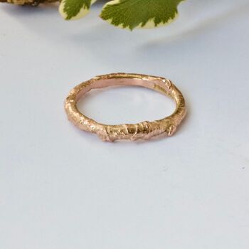 Plain Twig Wedding Band, Gold Branch Ring, 5 of 8
