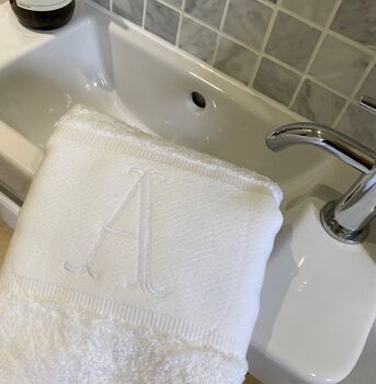 Embroidered Towel With Large Initial Letter, 3 of 5