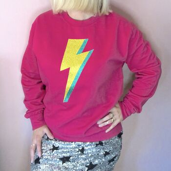 Pink Lightning Bolt Sweatshirt, 3 of 3