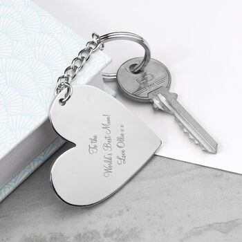 Personalised Heart Silver Plated Keyring, 4 of 6