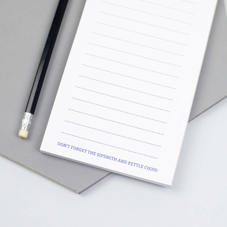 Personalised Script Shopping List Notepad By Xoxo | notonthehighstreet.com